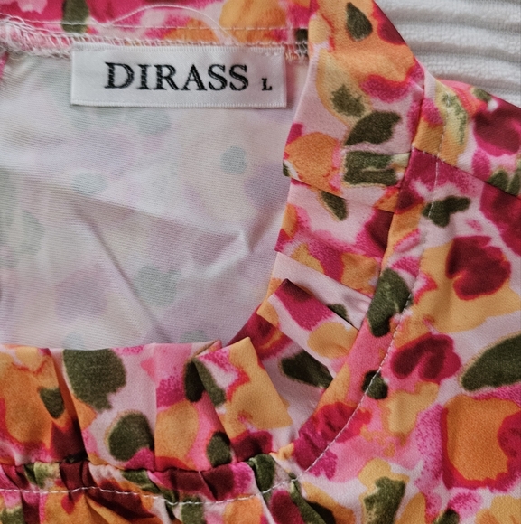 Dirass Colorful Floral Shirt. Size L - Picture 2 of 6